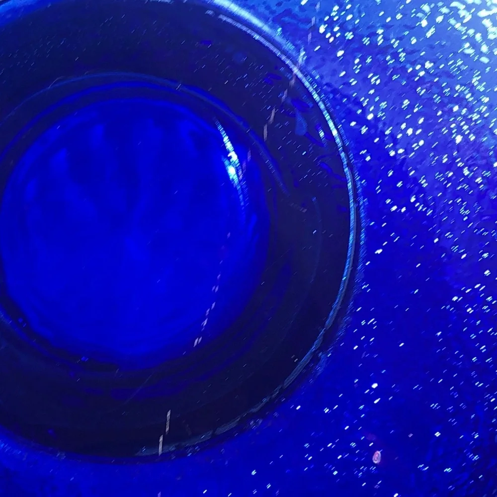 Vintage Cobalt Blue Depression Glass Pedestal Cake Stand
